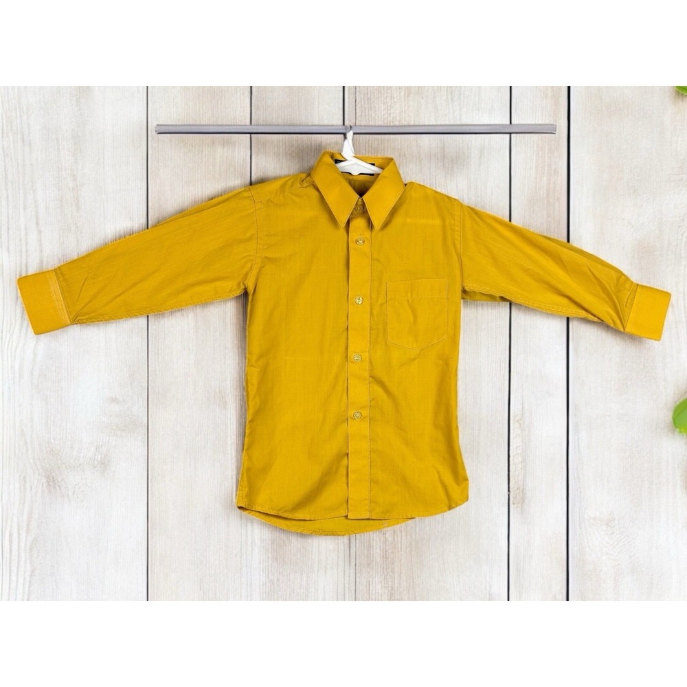 Daniel Ellissa New York Boys Dress Shirt Mustard Yellow Size 4